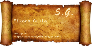 Sikora Gyula névjegykártya